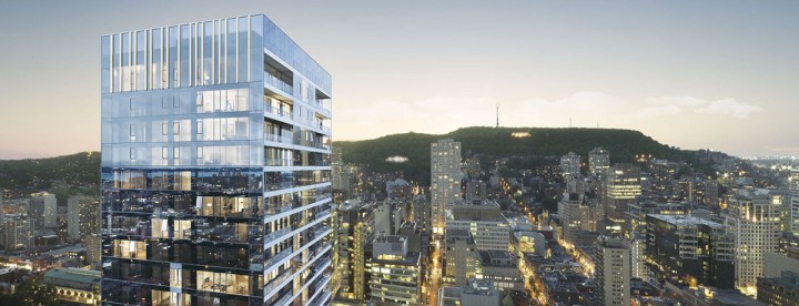 Modern condominium building in Montreal representing homeownership and real estate investment | Immeuble de copropriétés moderne à Montréal représentant l'accession à la propriété et l'investissement immobilier